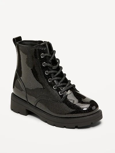 Faux-Leather Combat Boots for Girls