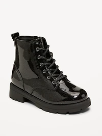 Faux-Leather Combat Boots for Girls