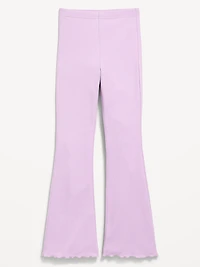 High-Waisted Ribbed Flared Leggings for Girls