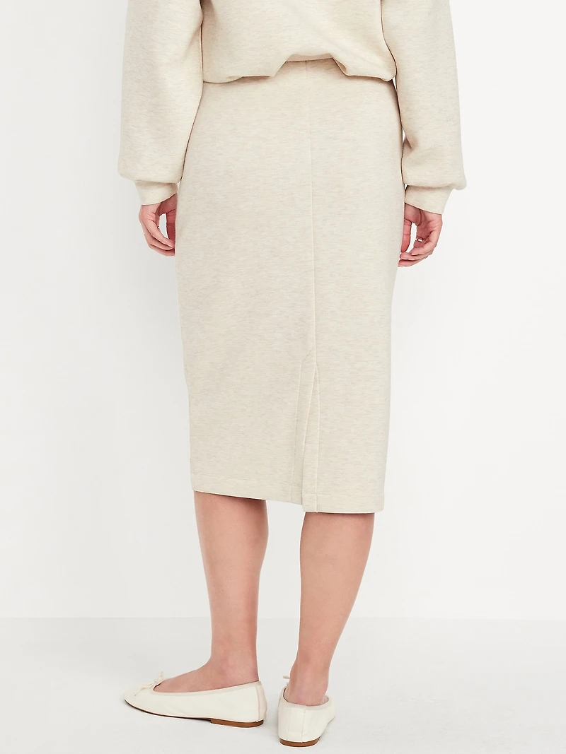 Extra High-Waisted Bounce Fleece Midi Skirt