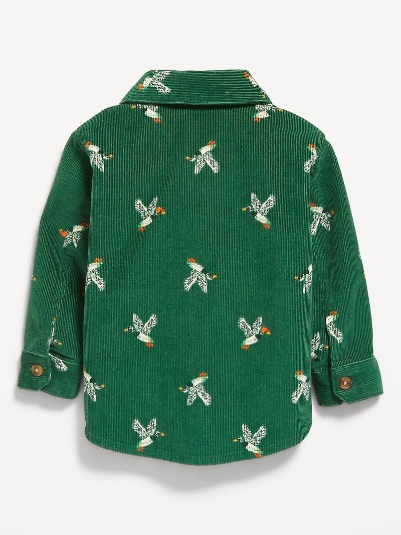 Printed Long-Sleeve Corduroy Shirt for Toddler Boys