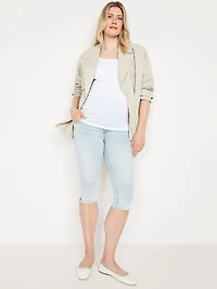Jean capri Rockstar étroit à panneau rabattable de maternité