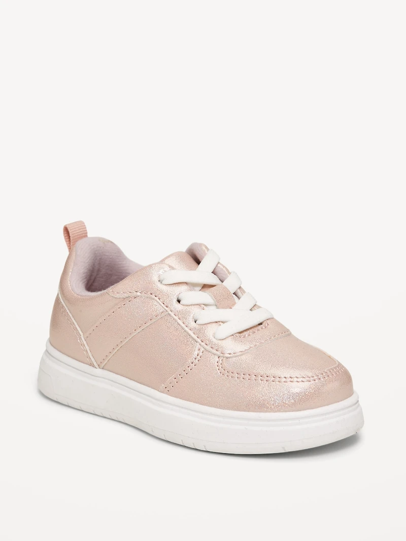 Shiny Faux-Leather Sneakers for Toddler Girls
