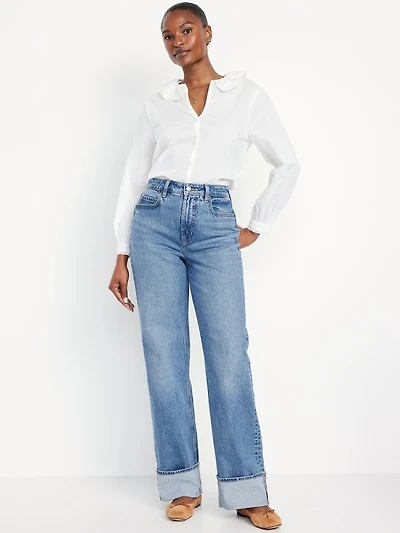 Curvy Extra High-Waisted Wide-Leg Jeans