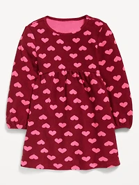 Long-Sleeve Waffle-Knit Dress for Toddler Girls
