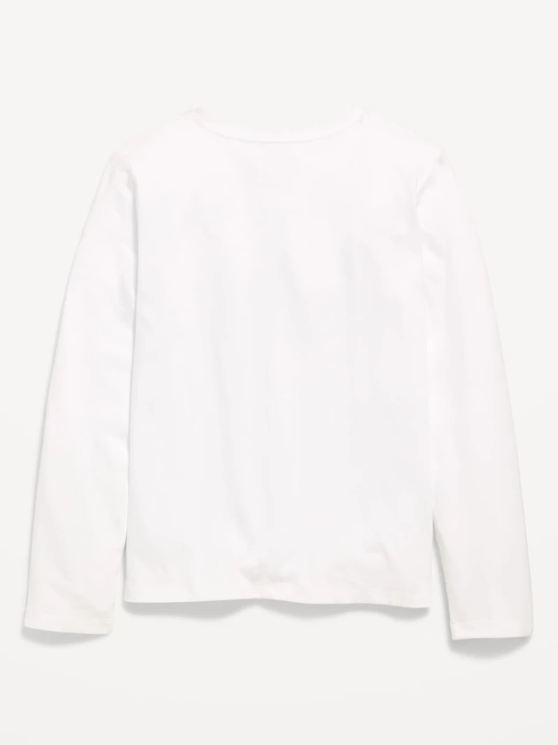Softest Long-Sleeve Heart-Pocket T-Shirt for Girls