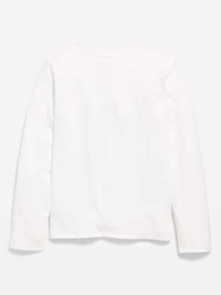 Softest Long-Sleeve Heart-Pocket T-Shirt for Girls