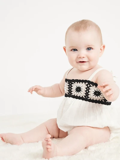 Sleeveless Double-Weave One-Piece Romper for Baby