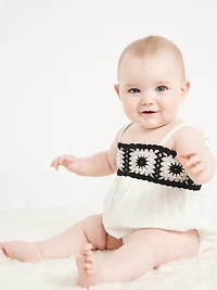 Sleeveless Double-Weave One-Piece Romper for Baby