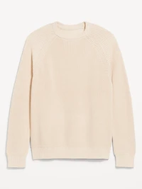 Crew-Neck Shaker-Stitch Sweater