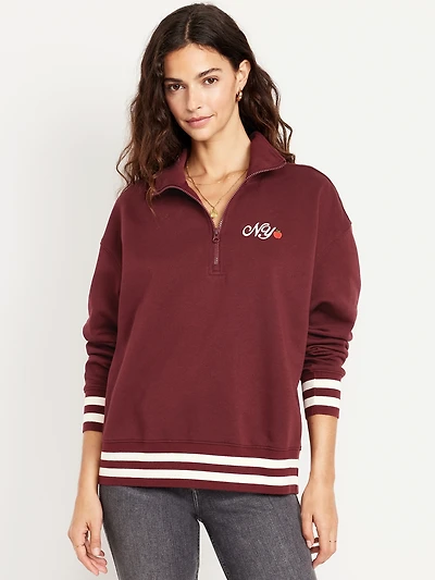 SoComfy Oversized Half-Zip Sweatshirt