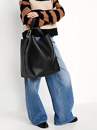 Large Faux Leather Tote
