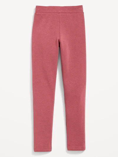 High-Waisted Full-Length Fleece Leggings for Girls