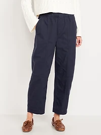 High-Waisted Barrel Ankle Pants