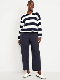 High-Waisted Barrel Ankle Pants