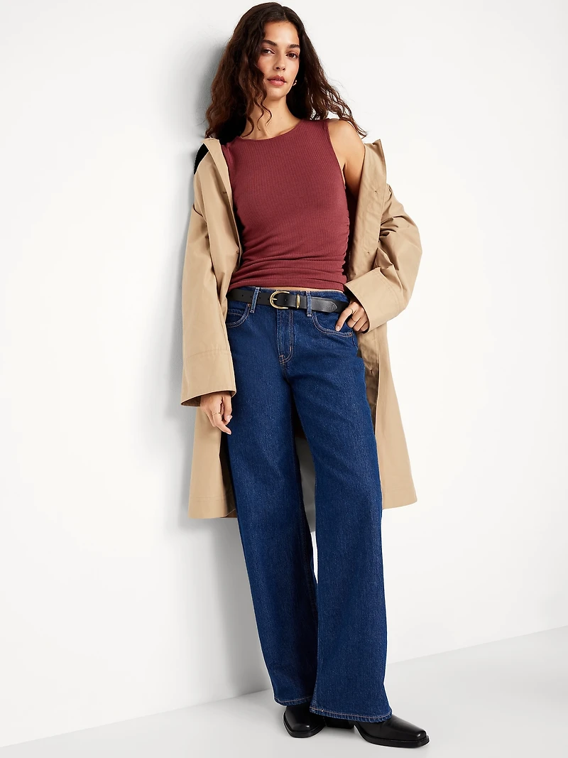 High-Neck Shirred Cropped Top