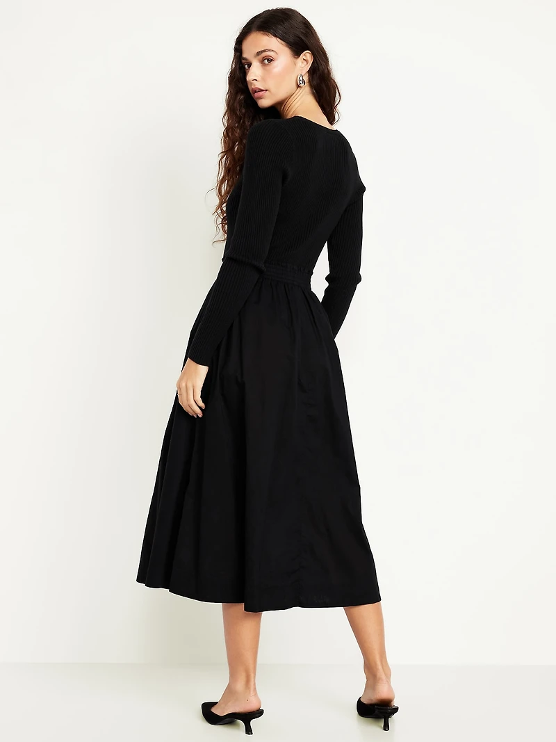 Smocked Midi Skirt
