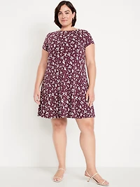Short-Sleeve Mini Swing Dress