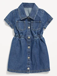 Short-Sleeve Cinched-Waist Dress for Toddler Girls