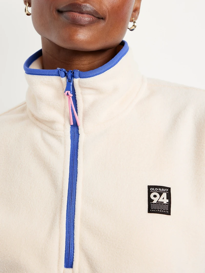 Oversized Performance Microfleece Cropped Half Zip