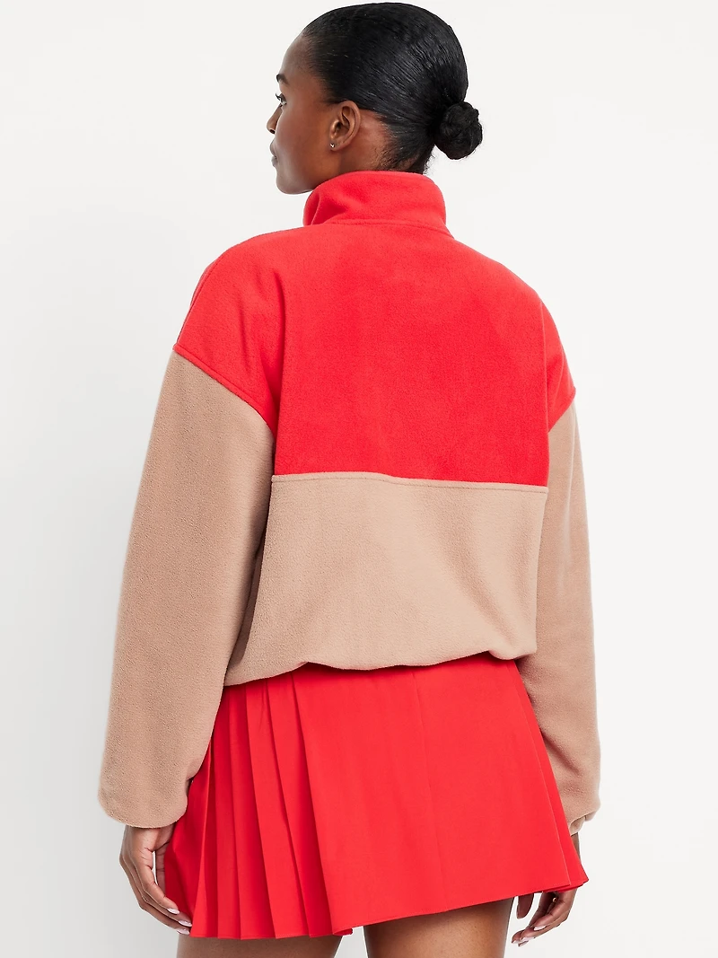 Oversized Performance Microfleece Cropped Half Zip