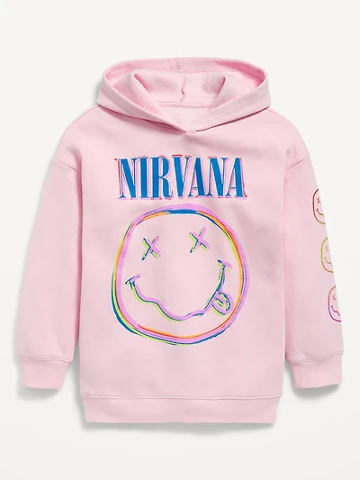 Nirvana™ Oversized Graphic Tunic Pullover Hoodie for Girls