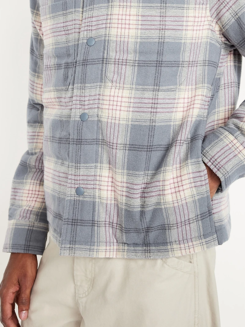 Insulated Cropped Flannel Shacket