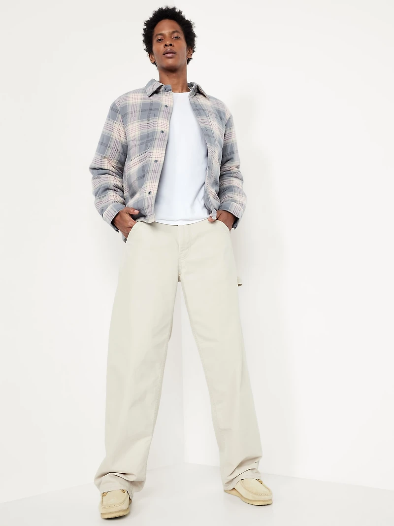 Insulated Cropped Flannel Shacket