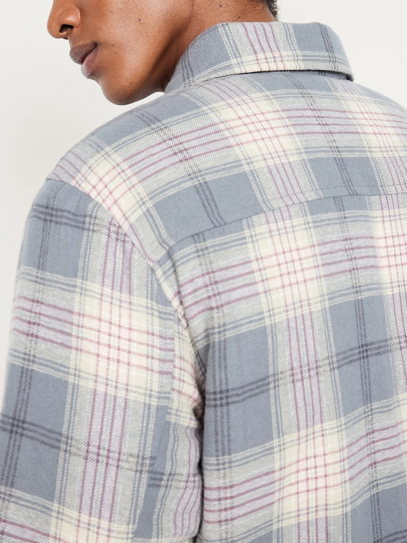 Insulated Cropped Flannel Shacket