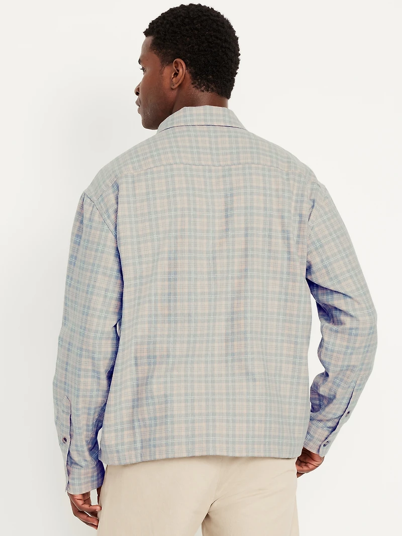 Cropped Plaid Flannel Shirt