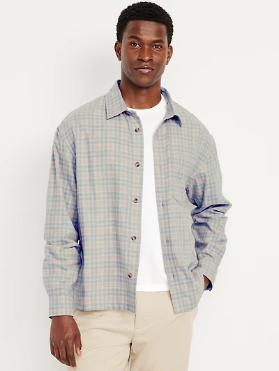 Cropped Plaid Flannel Shirt
