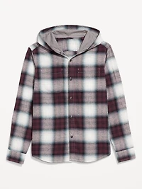 Hooded Plaid Flannel Shirt