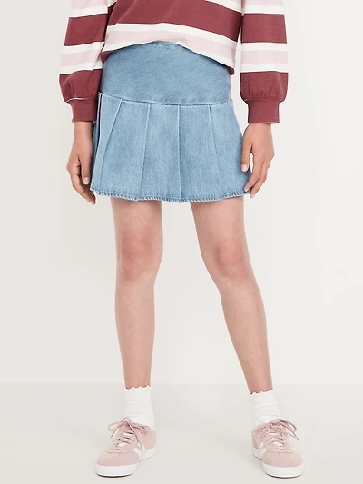 Pleated Jean Skirt for Girls