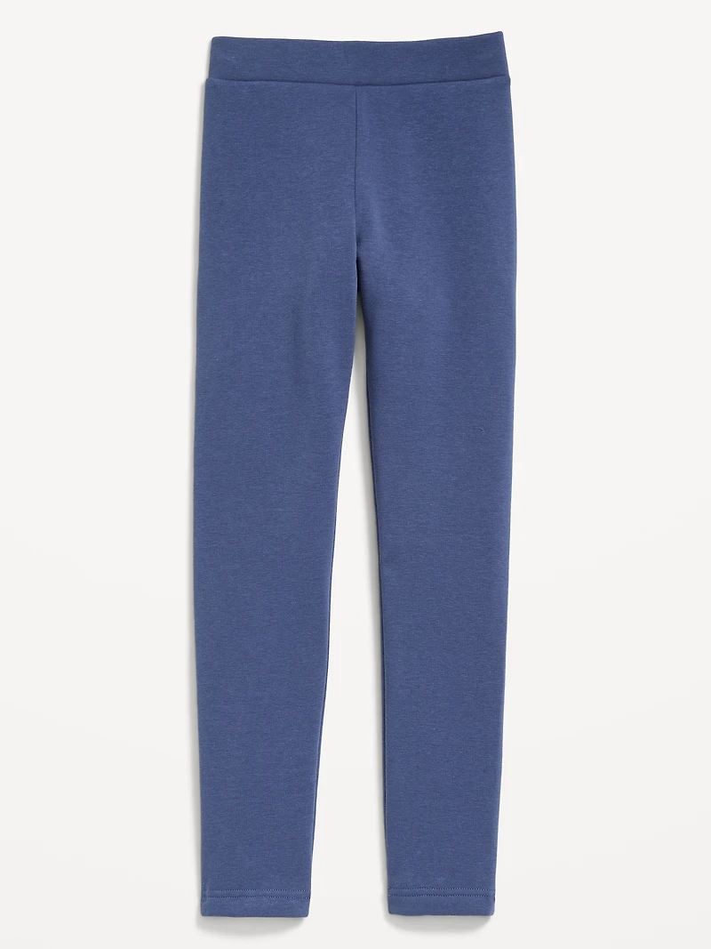 High-Waisted Full-Length Fleece Leggings for Girls