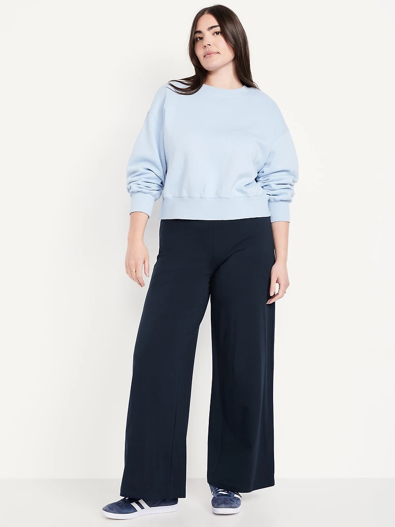 Mid-Rise Jersey Super Wide-Leg Leggings