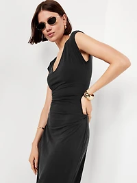 Fit & Flare Ruched Midi Dress