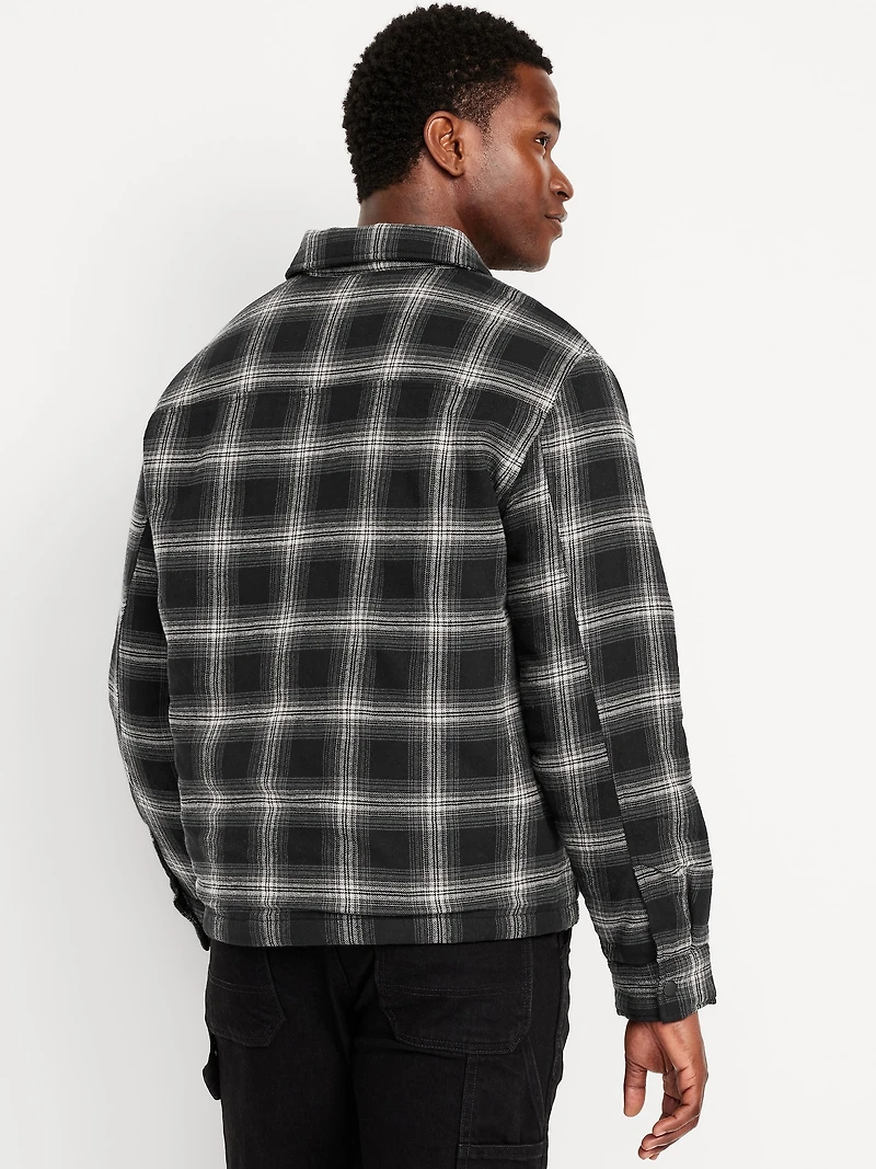 Insulated Cropped Flannel Shacket