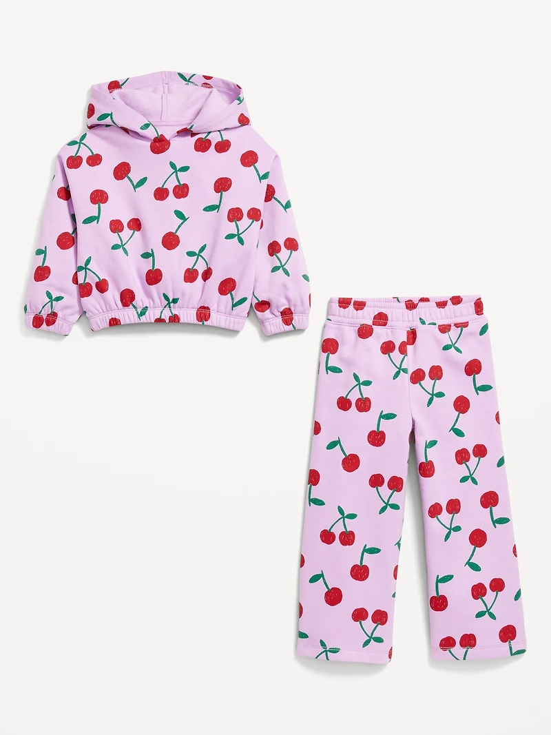 Long-Sleeve Hoodie and Wide-Leg Set for Toddler Girls