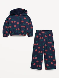 Long-Sleeve Hoodie and Wide-Leg Set for Toddler Girls