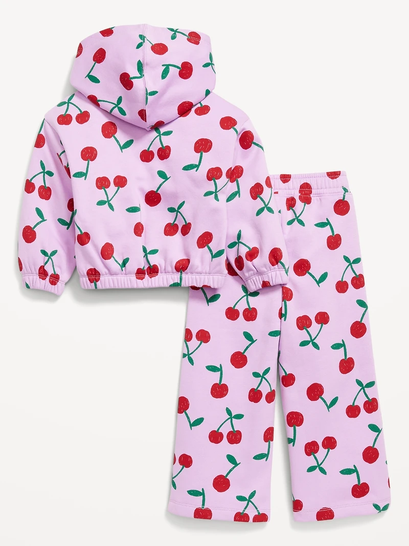 Long-Sleeve Hoodie and Wide-Leg Set for Toddler Girls