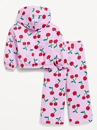 Long-Sleeve Hoodie and Wide-Leg Set for Toddler Girls