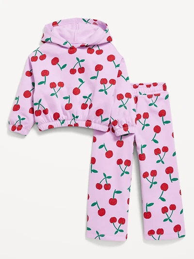 Long-Sleeve Hoodie and Wide-Leg Set for Toddler Girls