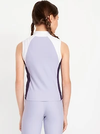 PowerSoft Fitted Sleeveless Zip Top for Girls