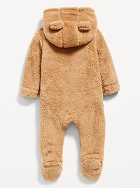 Hooded Critter Footed Sherpa One-Piece for Baby
