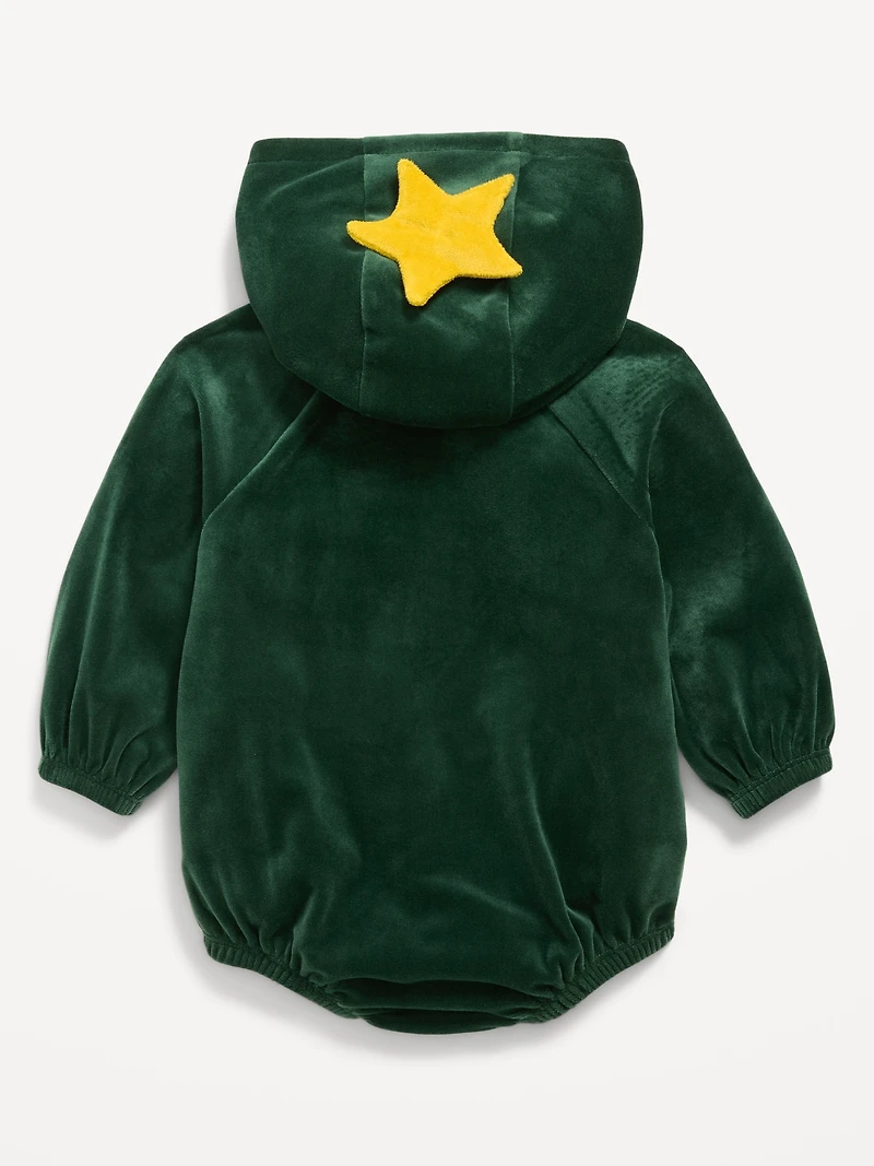 Unisex "Holiday Tree" Costume Hooded One-Piece Romper for Baby