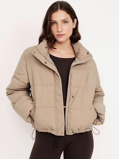 Water-Resistant Nylon Puffer Jacket
