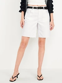 Mid-Rise Baggy Jean Bermuda Shorts -- 9-inch inseam