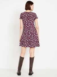 Short-Sleeve Mini Swing Dress