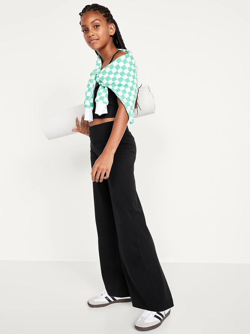 High-Waisted PowerChill Crossover Wide-Leg Leggings for Girls