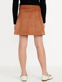 Faux-Suede Button-Front Skirt for Girls